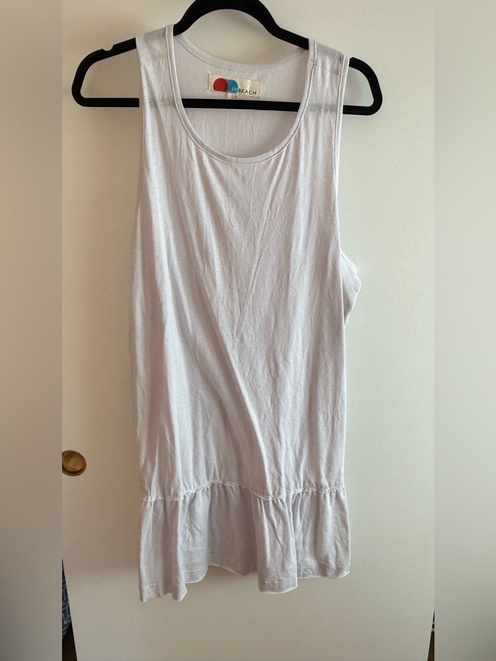 Free People beach White Ruffle-Hem dress